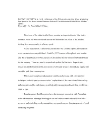 BROWN, KATHRYN A., M.S. a Review of the Effects of Australian Wool Marketing Initiatives on the Associations Between Selected Variables in the Global Wool Market