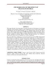 Cfd Modelling of the Effect of Fillets on Fin Drag