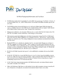 Del Webb Background Information and Fact Sheet