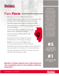 Fast Facts Integration of Work, Learning, • Blackburn Was Founded in 1837 by Gideon Blackburn