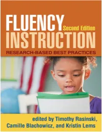 Fluency Instruction, Second Edition: Research-Based Best Practices