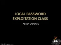 Local Password Exploitation Class