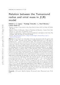 Relation Between the Turnaround Radius and Virial Mass in F(R) Model