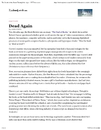 The Death of the Book Through the Ages - Nytimes.Com