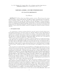 Clifford Algebra and the Interpretation of Quantum