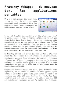 Framakey Webapps&#160;: Du Nouveau Dans Les