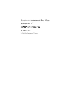 Report on an Unnounced Short Follow-Up Inspection of HMP