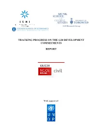 Tracking Progress on the G20 Development Commitments