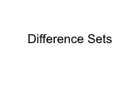 Difference Sets