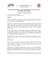 Earthquake Effects on Nuclear Safety-Related Large Floating Structures