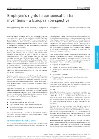 Employee's Rights to Compensation for Inventions