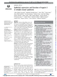 Epithelial Expression and Function of Trypsin-3 in Irritable Bowel Syndrome