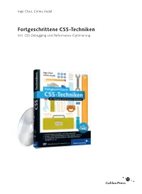 Fortgeschrittene CSS-Techniken Inkl