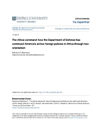 How the Department of Defense Has Continued America's Ad-Hoc Foreign