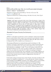 Other Roles of Euap2 Genes in Plant Development Charles U