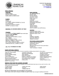 Table & Ramp Breeds