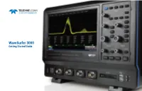 Wavesurfer 3000 Oscilloscope Getting Started Guide