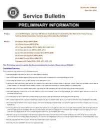 Condition/Concern Some Customers May Comment on the Following Concerns