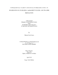 Consequential Validity and Social Studies Education: An