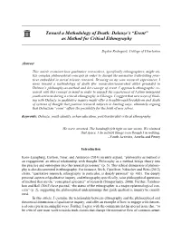 Deleuze's “Event” As Method for Critical Ethnography