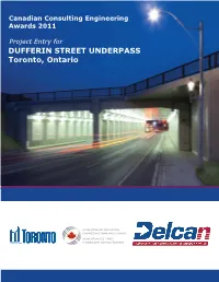 DUFFERIN STREET UNDERPASS Toronto, Ontario