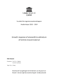 Growth Response of Amaranth to Admixture of Termite Mound Material