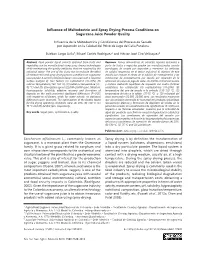 Influence of Maltodextrin and Spray Drying Process Conditions on Sugarcane Juice Powder Quality