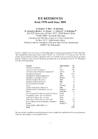 IUE References from 1978 Until June 2001