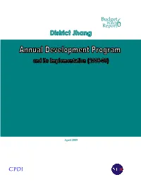 Jhang: Annual Development Program and Its Implementation (2008-09)