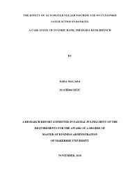 The Effect of Automated Teller Machine Use on Customer