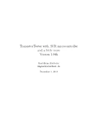 Transistortester with AVR Microcontroller and a Little More Version 1.04K