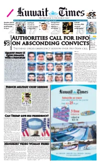 Authorities Call for Info on Absconding Convicts
