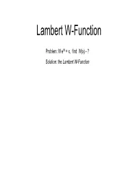 Lambert W-Function