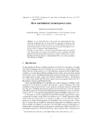 Skew and Infinitary Formal Power Series