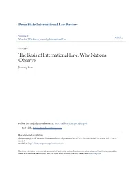 The Basis of International Law: Why Nations Observe