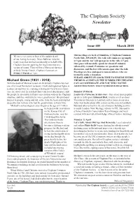 The Clapham Society Newsletter