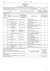 ANNEXURE 5.8 (CHAPTER V, PARA 25) FORM 9 List of Applica Ons For