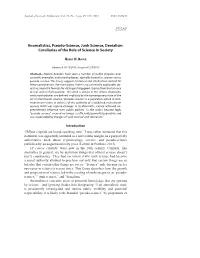 Anomalistics, Pseudo-Science, Junk Science, Denialism: Corollaries of the Role of Science in Society