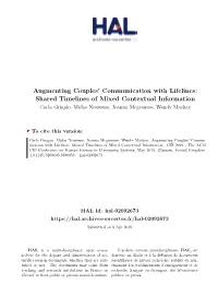 Augmenting Couples' Communication with Lifelines: Shared Timelines Of