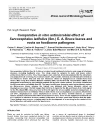 Comparative in Vitro Antimicrobial Effect of Sarcocephalus Latifolius (Sm.) E