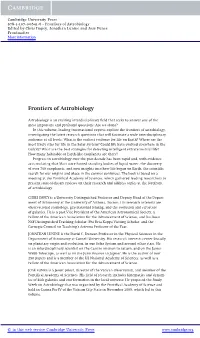 Frontiers of Astrobiology Edited by Chris Impey, Jonathan Lunine and José Funes Frontmatter More Information