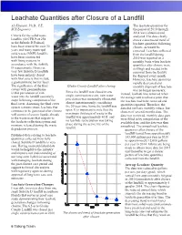 Leachate Quantities After Closure of a Landfill