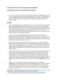 Report by BT on Ofcom's Approach to Beta Disaggregation BT's Response