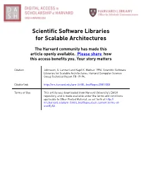 Scientific Software Libraries for Scalable Architectures