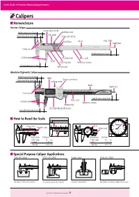 Calipers ■ Nomenclature Vernier Caliper Screw, Gib Pressing Inside Measuring Faces Locking Screw Gib, Slider Step Measuring Faces Screw, Gib Setting