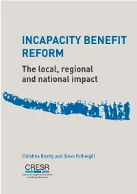 Incapacity Benefit Reform