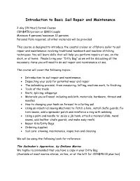 Introduction to Basic Sail Repair and Maintenance