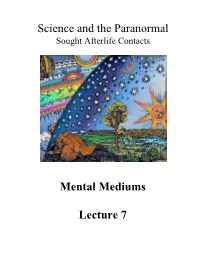 Lecture 7 Mental Mediums