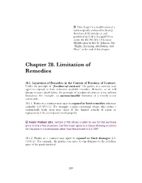 Limitation of Remedies