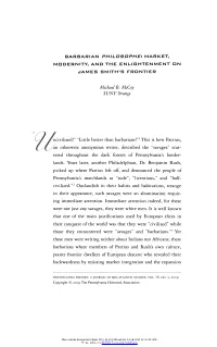 Market, Modernity, and the Enlightenment on James